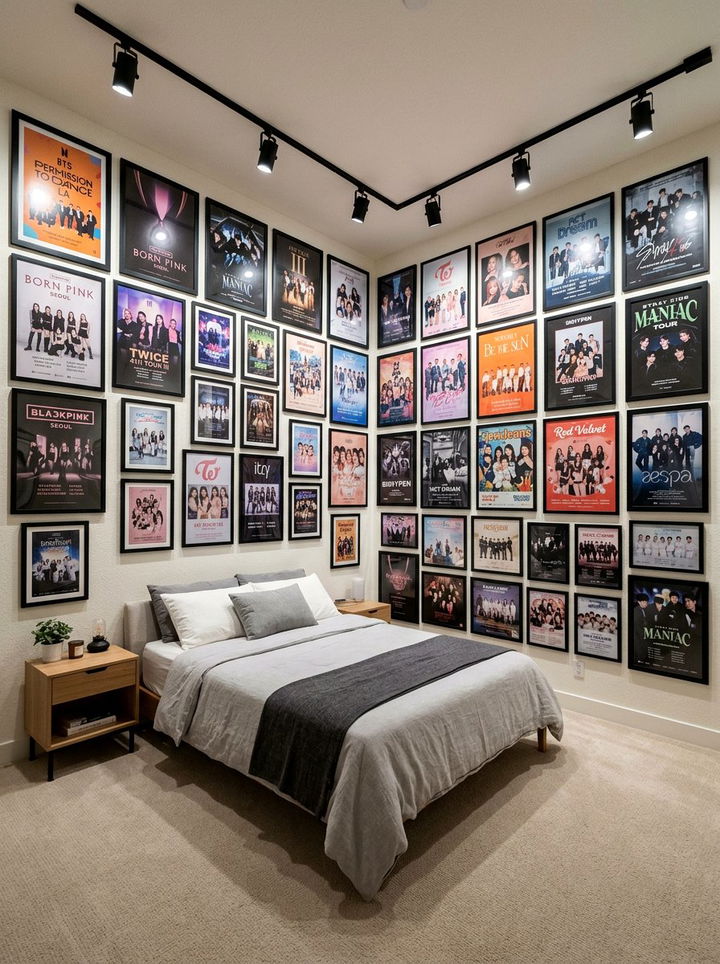 Kpop Concert Poster Wall - 30 K-pop bedroom ideas