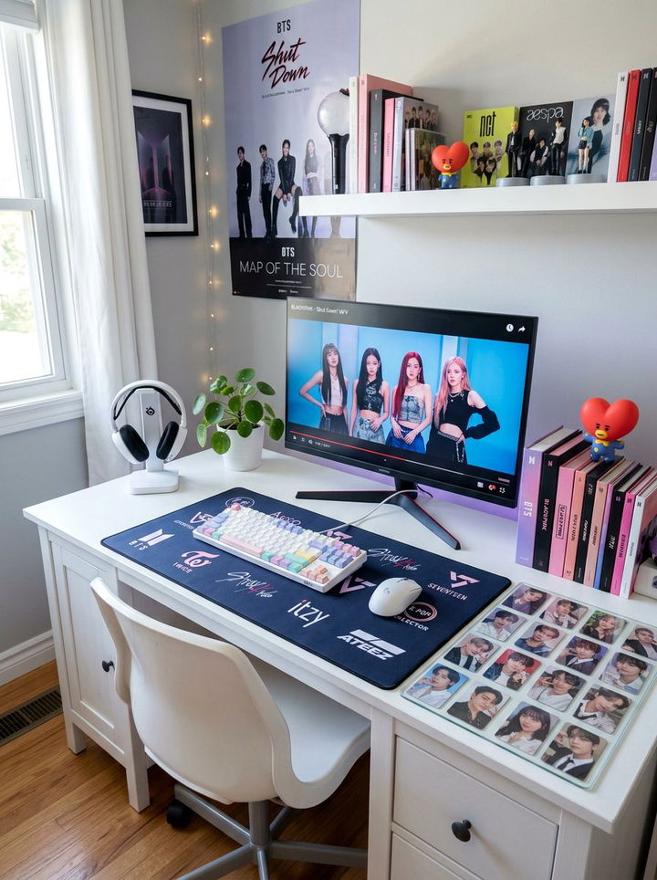 Kpop Desk Setup - 30 K-pop bedroom ideas