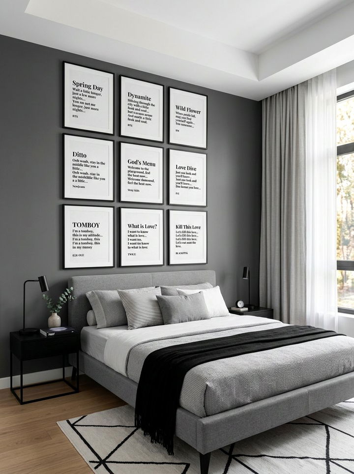 Kpop Lyrics Wall Art - 30 K-pop bedroom ideas