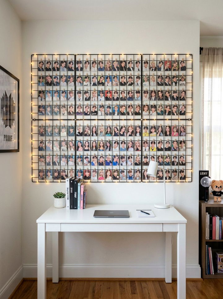 Kpop Photo Card Wall - 30 K-pop bedroom ideas
