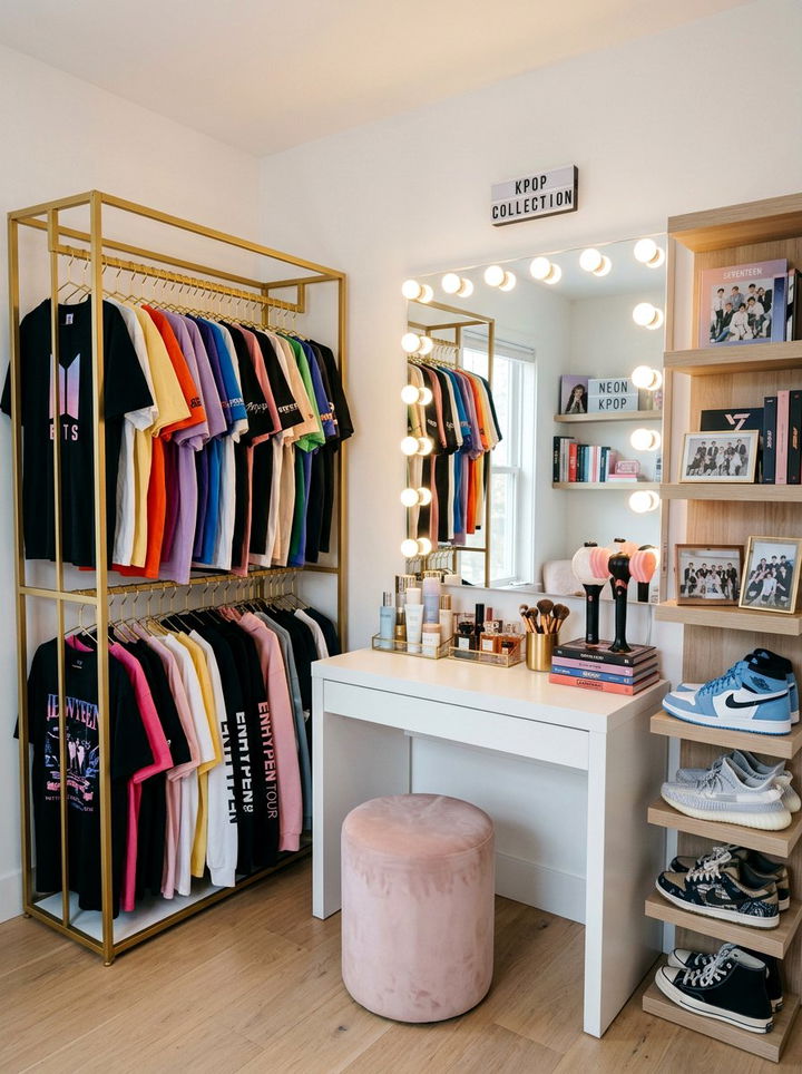 Kpop Wardrobe Area - 30 K-pop bedroom ideas