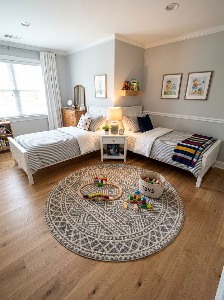 L Shaped Bed Layout - 30 boy and girl shared bedroom ideas