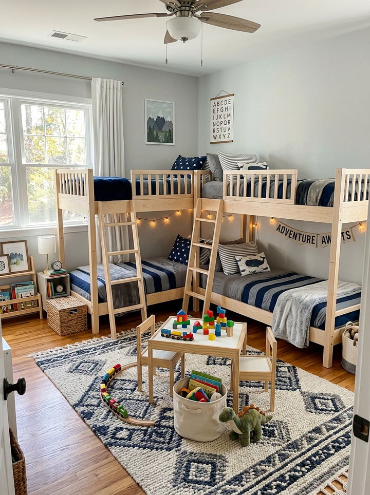 L Shaped Bunk Bed Layout - 30 quadruple bedroom ideas