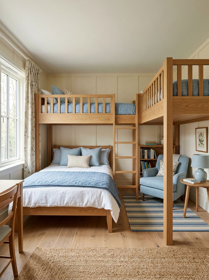 L Shaped Bunk Beds - 30 siblings bedroom ideas