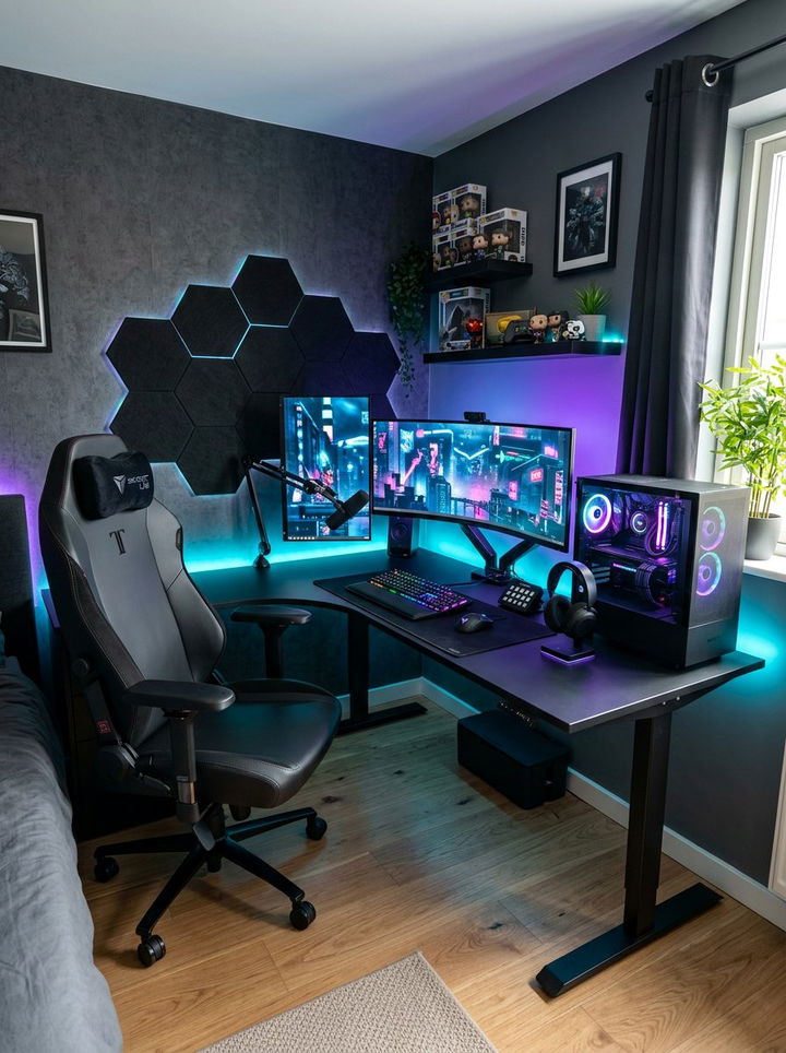 L Shaped Desk - 30 bedroom study desk ideas