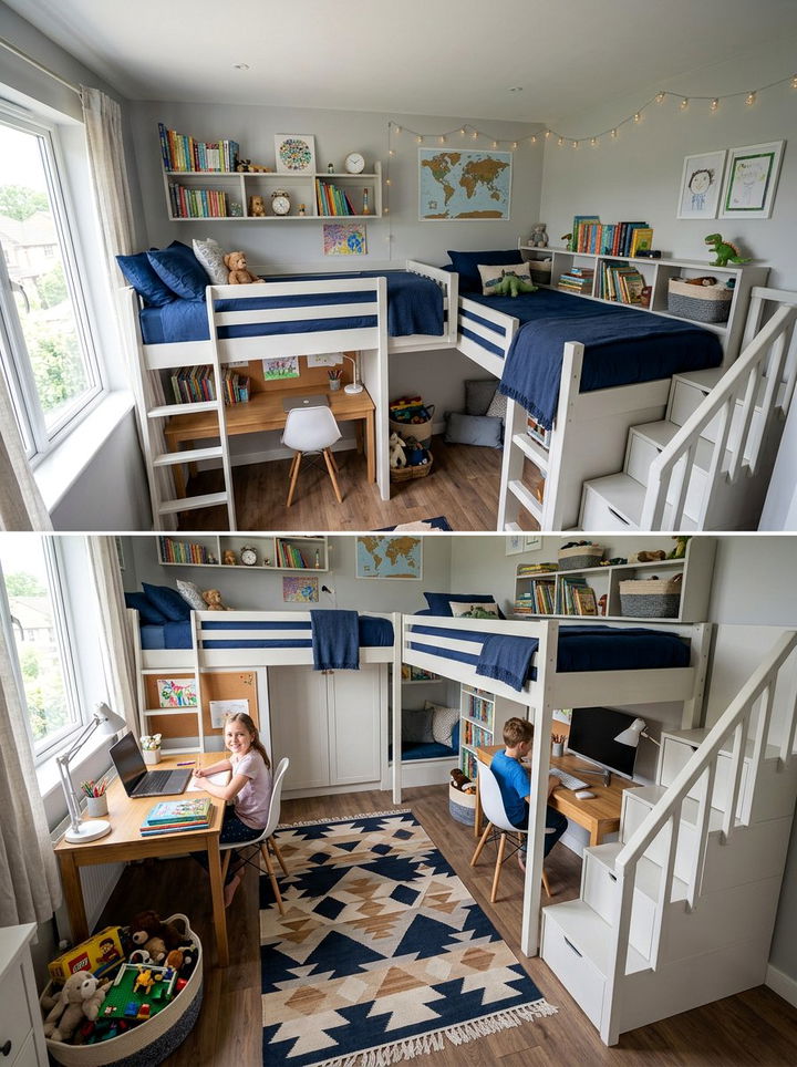 L Shaped Loft Bed For Two - 30 bedroom loft bed ideas