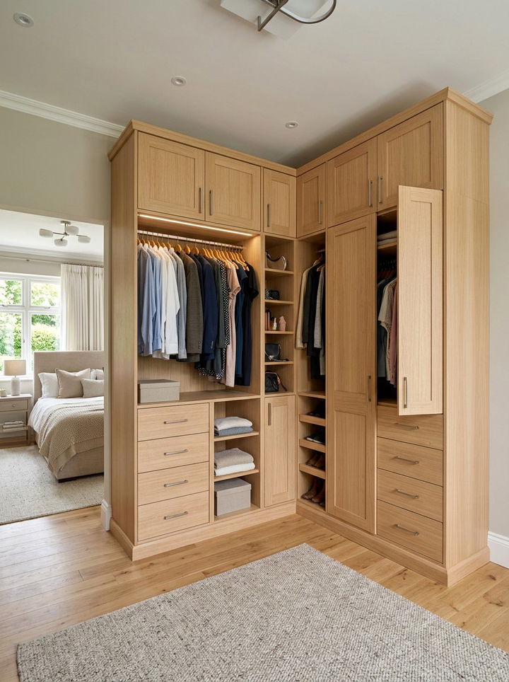 L Shaped Wardrobe - 30 bedroom built-in storage ideas