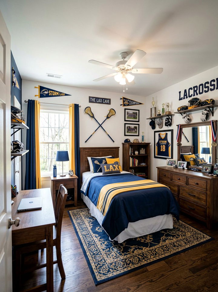 Lacrosse bedroom - 30 sports themed bedroom ideas
