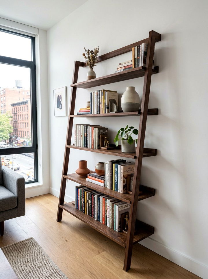 Ladder Bookshelf - 30 bedroom furniture ideas