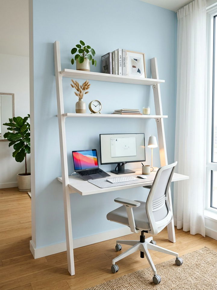 Ladder Desk Setup - 30 bedroom workspace ideas