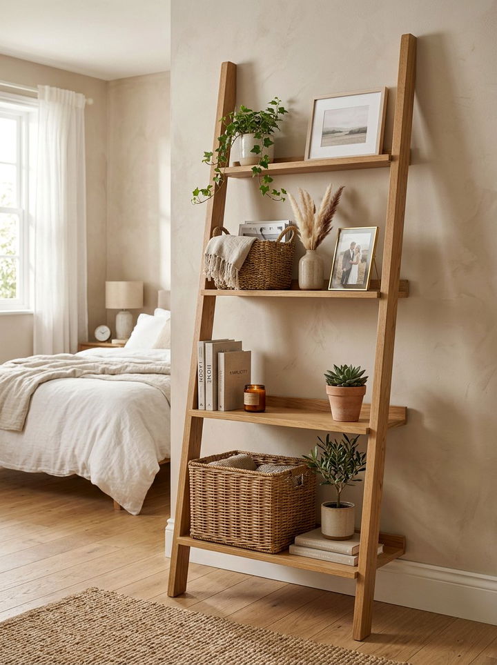 Ladder Shelf - 30 bedroom compact furniture ideas