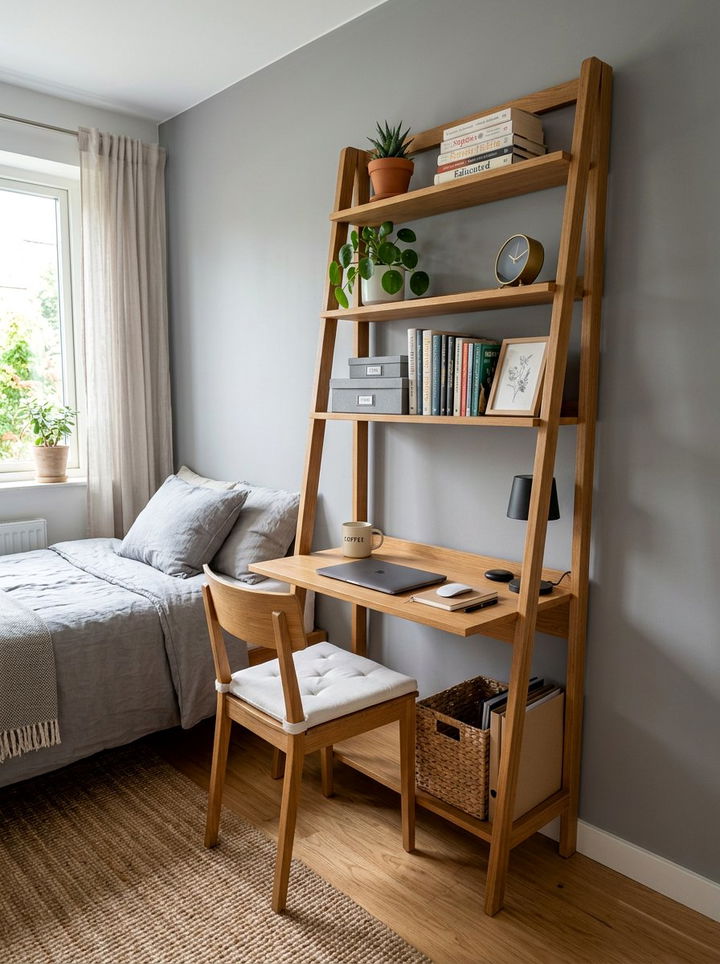 Ladder Shelf Desk - 30 bedroom writing desks