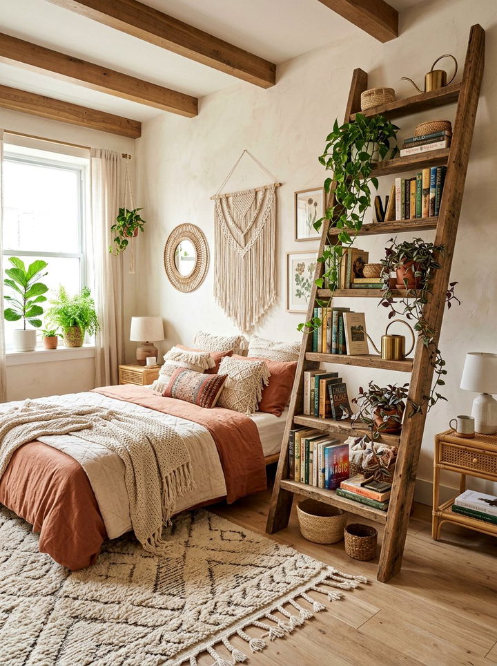 Ladder shelf - 30 bedroom book displays