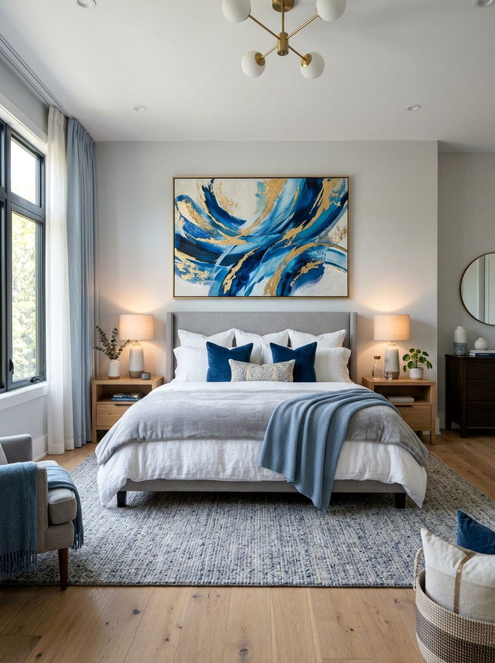 Large Abstract Canvas Art - 30 bedroom statement piece ideas
