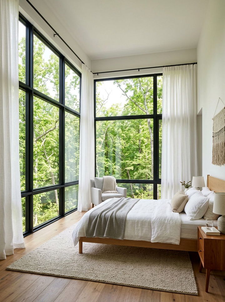 Large Bedroom Window - 30 nature themed bedroom ideas