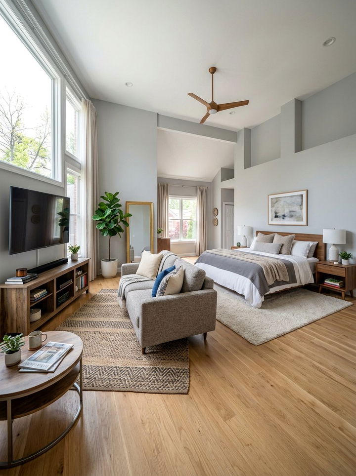 Large Bedroom With TV Lounge Area - 30 bedroom with lounge ideas