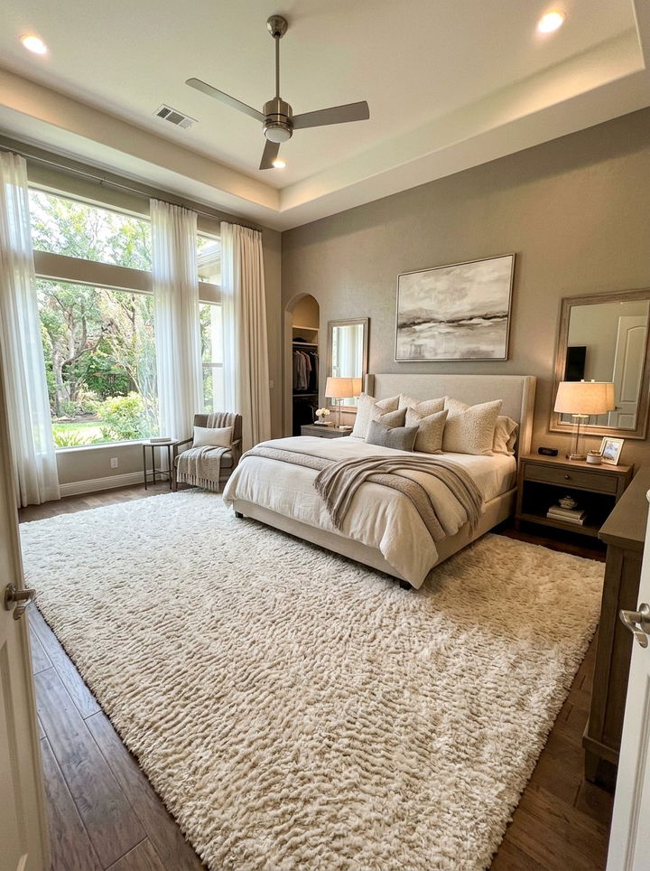 Large Cream Shag Rug - 30 bedroom shag rugs