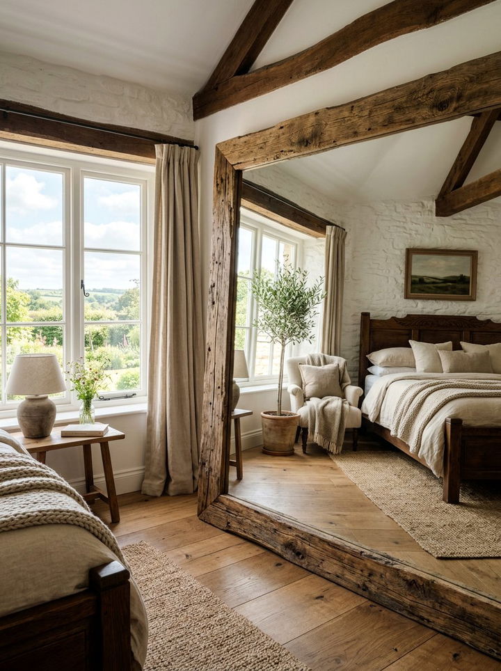 Large Floor Mirror - 30 country house bedroom ideas