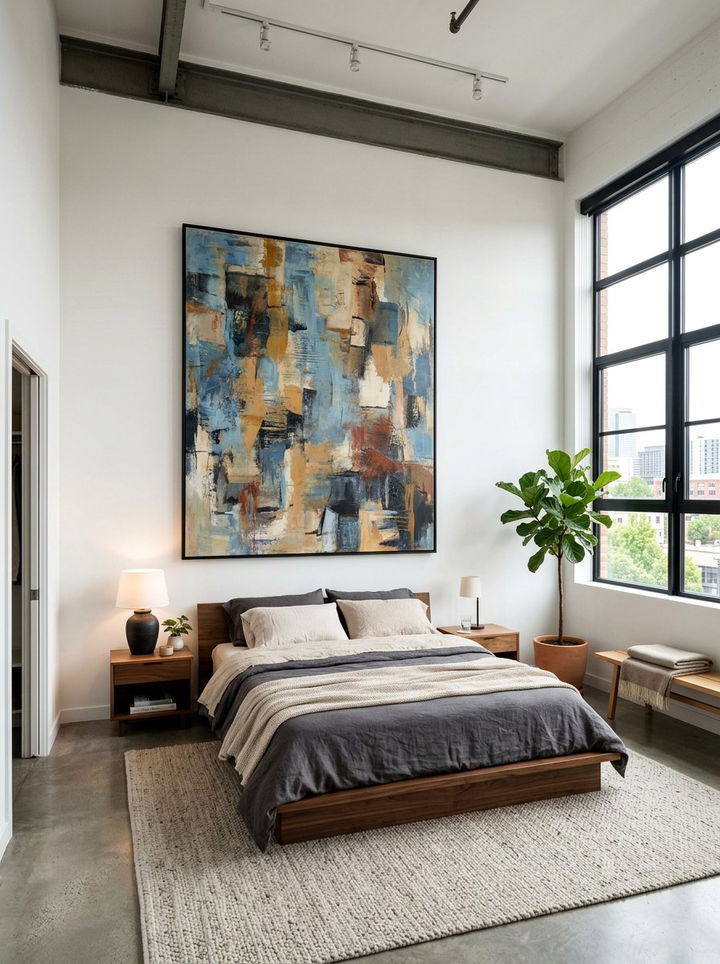 Large Format Art - 30 loft style bedroom ideas