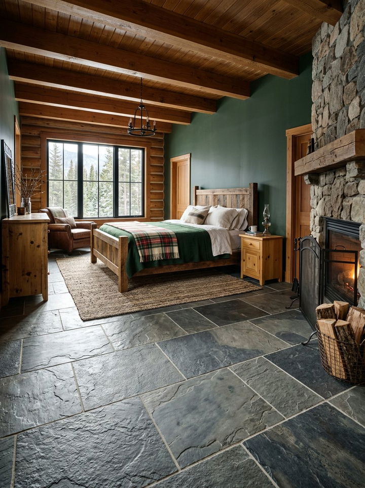 Large Format Slate - 30 bedroom tile designs