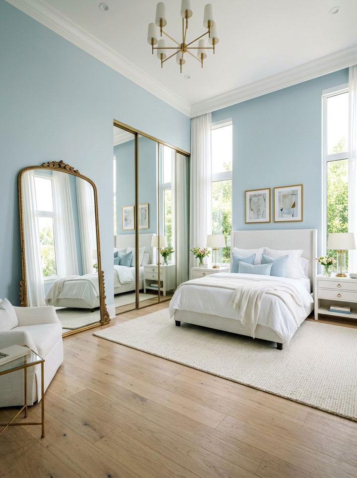 Large Mirror Bedroom - 30 townhouse bedroom ideas