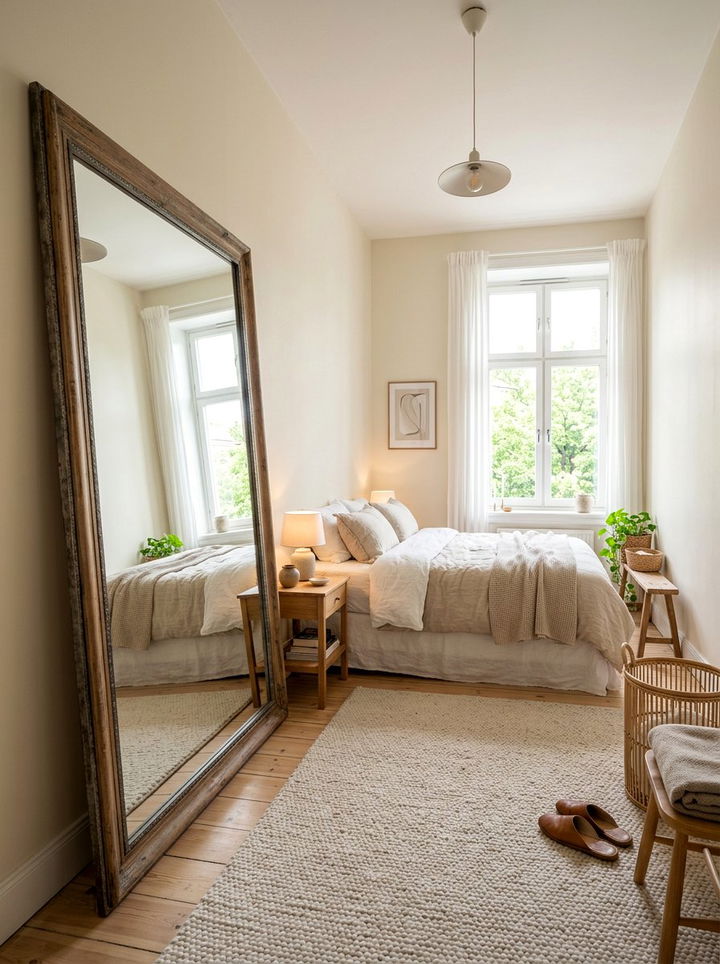 Large Mirror For Small Room - 30 narrow bedroom ideas