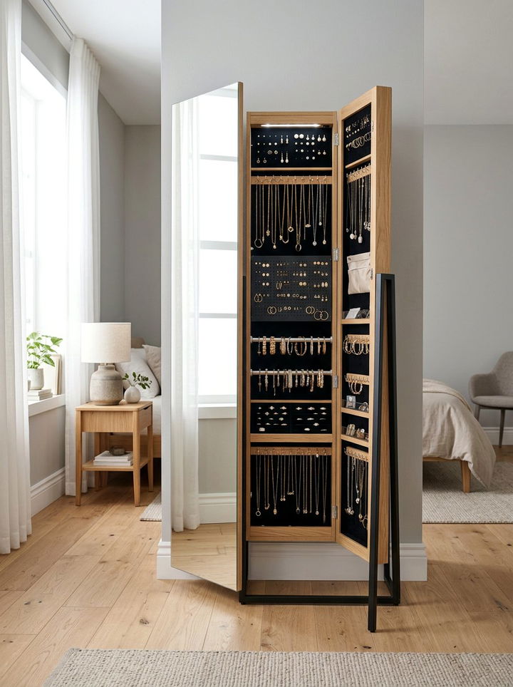 Large Mirror Jewelry Cabinet - 30 bedroom jewelry boxes