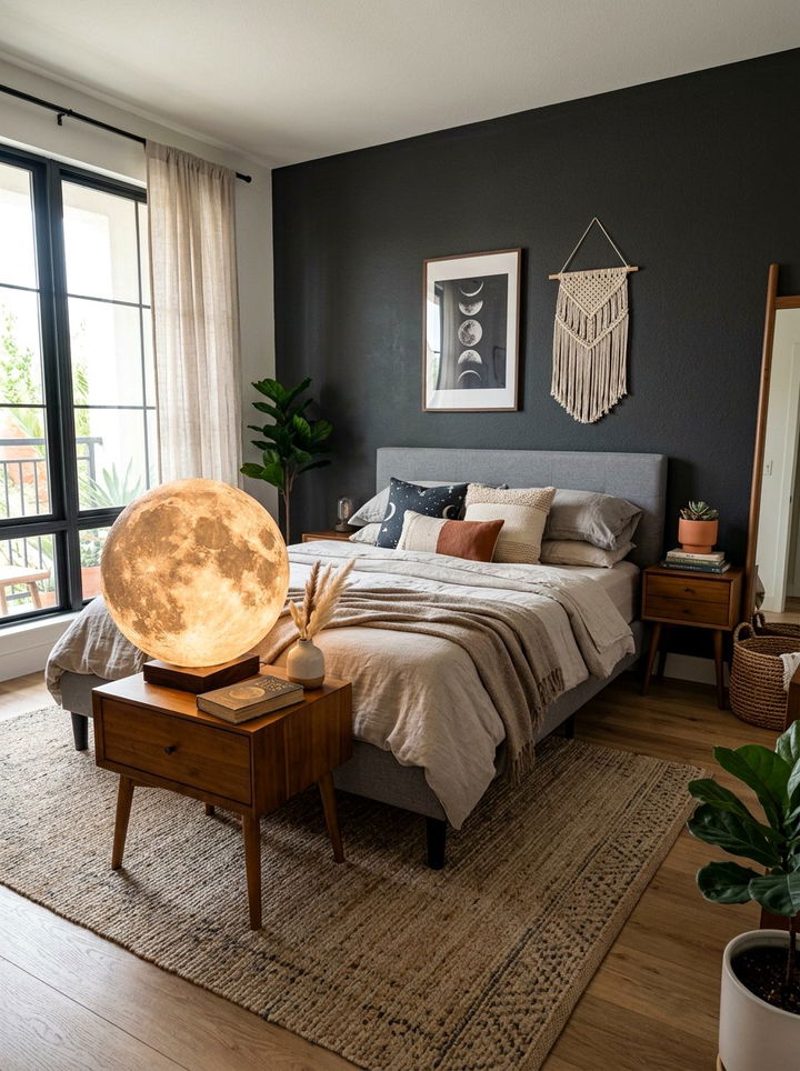Large Moon Lamp - 30 space themed bedroom ideas