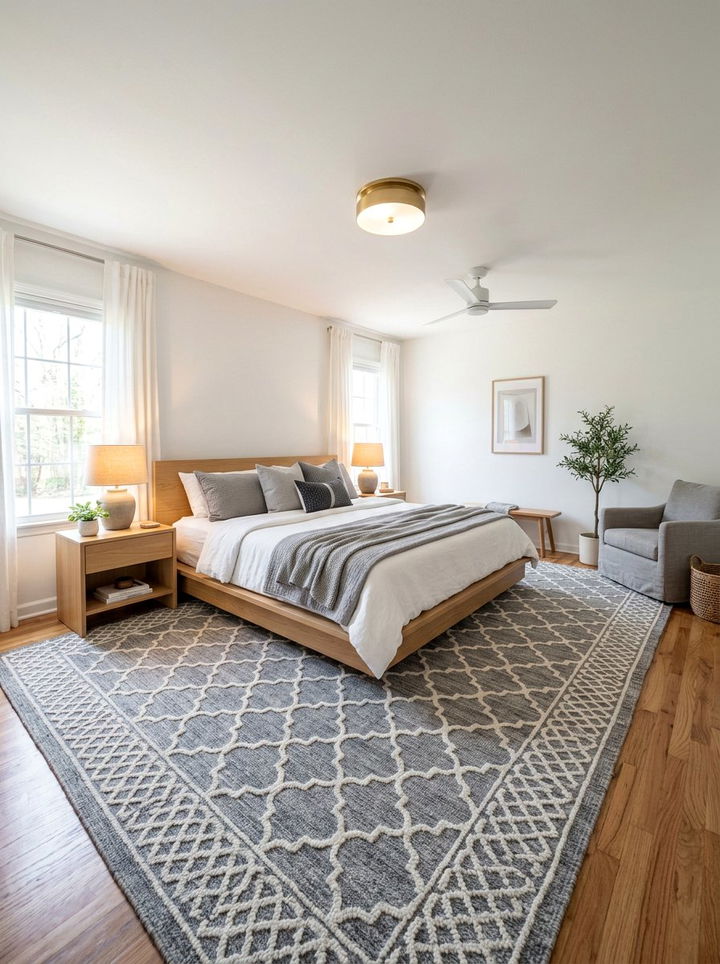 Large Moroccan Trellis Rug - 30 bedroom rug ideas