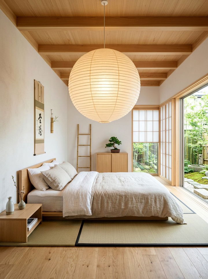 Large Paper Lantern - 30 bedroom ambient lighting ideas