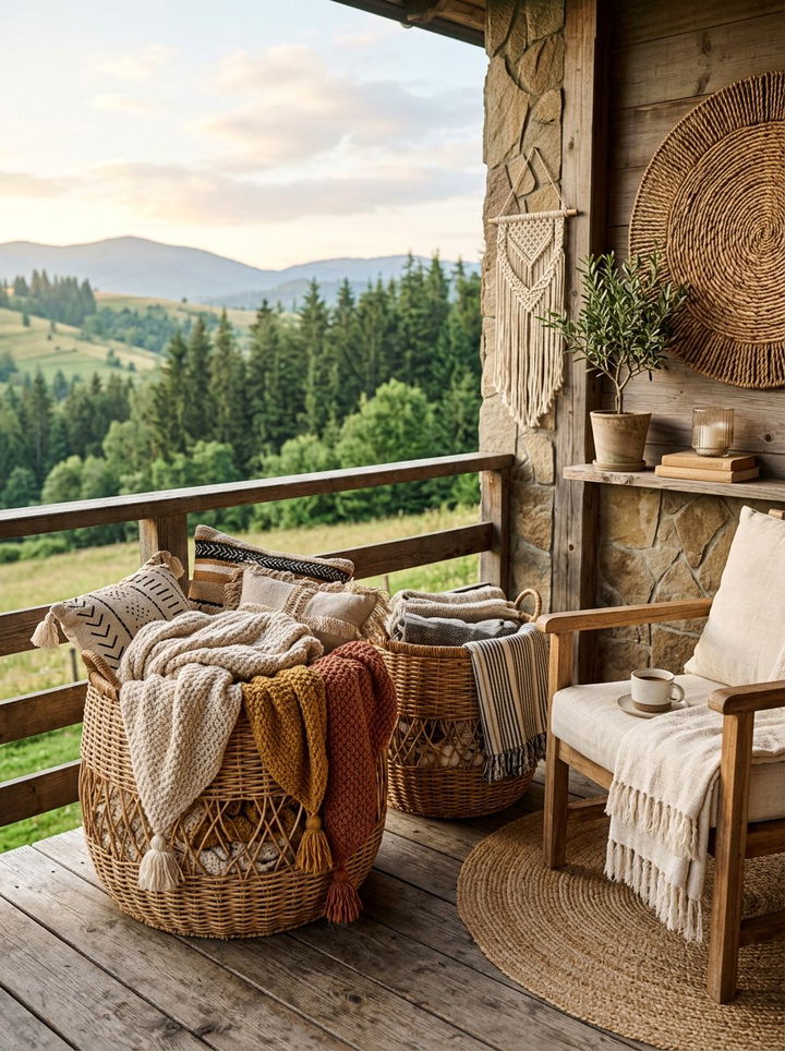 Large Rattan Floor Baskets - 30 bedroom storage bins