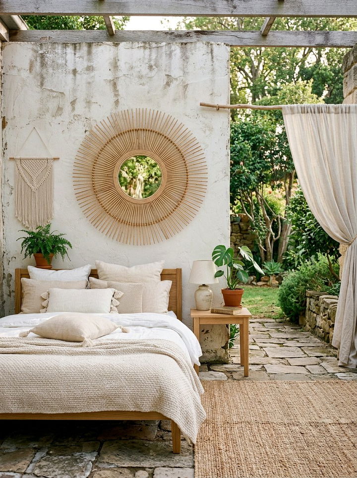 Large Rattan Sunburst Mirror - 30 bedroom sunburst mirrors