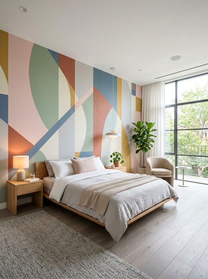 Large Scale Abstract Geometric Wallpaper - 30 bedroom geometric wallpapers