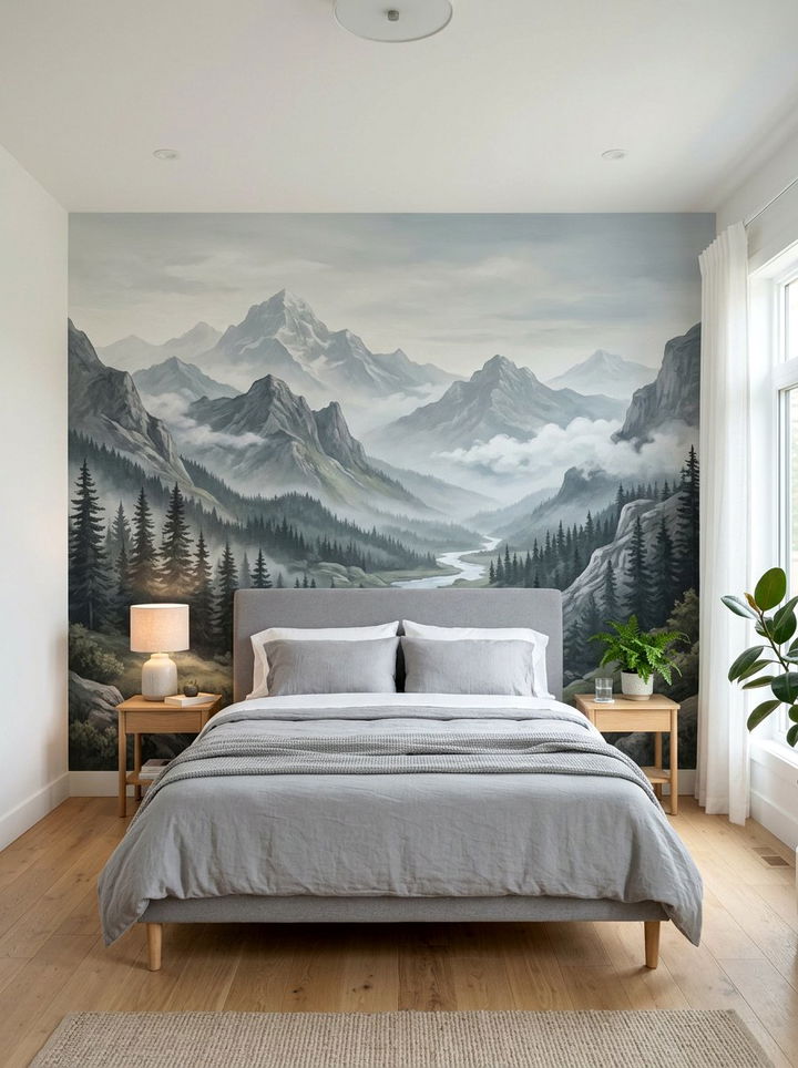 Large Scale Nature Mural - 30 bedroom focal point ideas