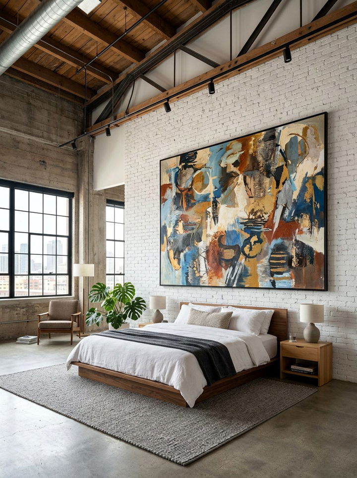 Large Scale Wall Art - 30 warehouse bedroom ideas