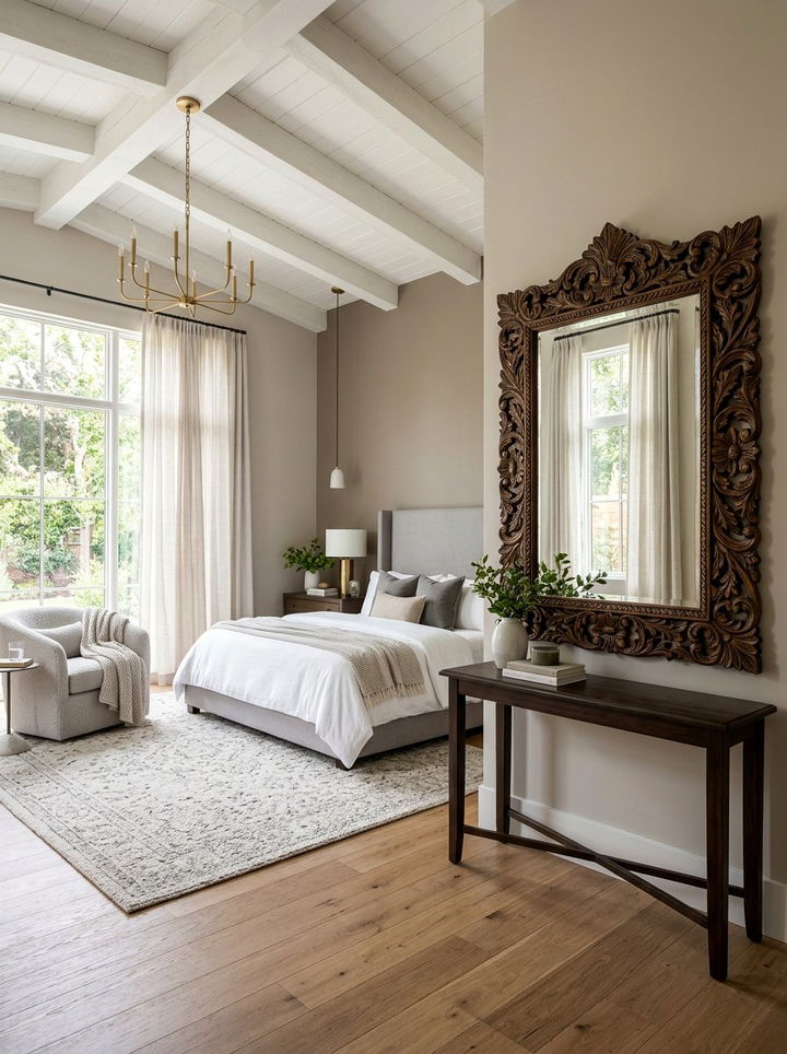 Large Statement Mirror - 30 bedroom mirror ideas