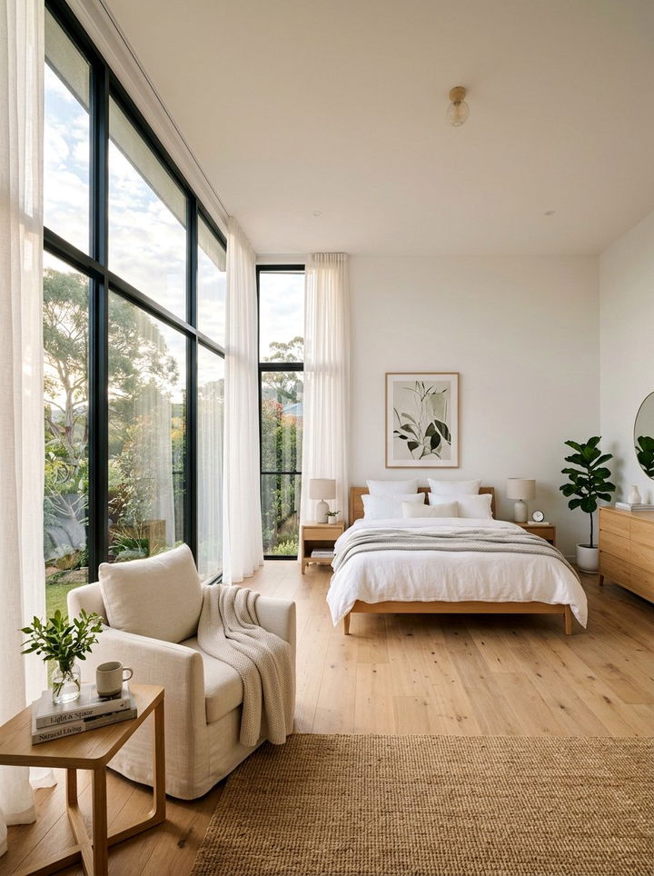 Large Window Natural Light - 30 scandinavian bedroom ideas