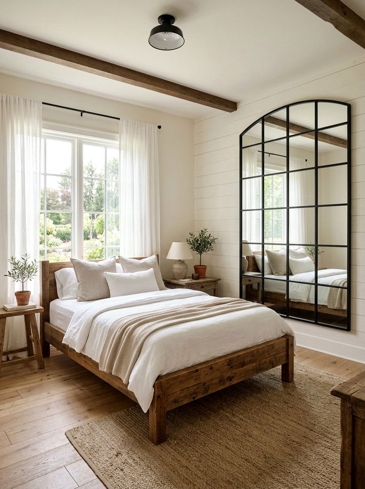 Large Window Pane Mirror - 30 bedroom mirror ideas