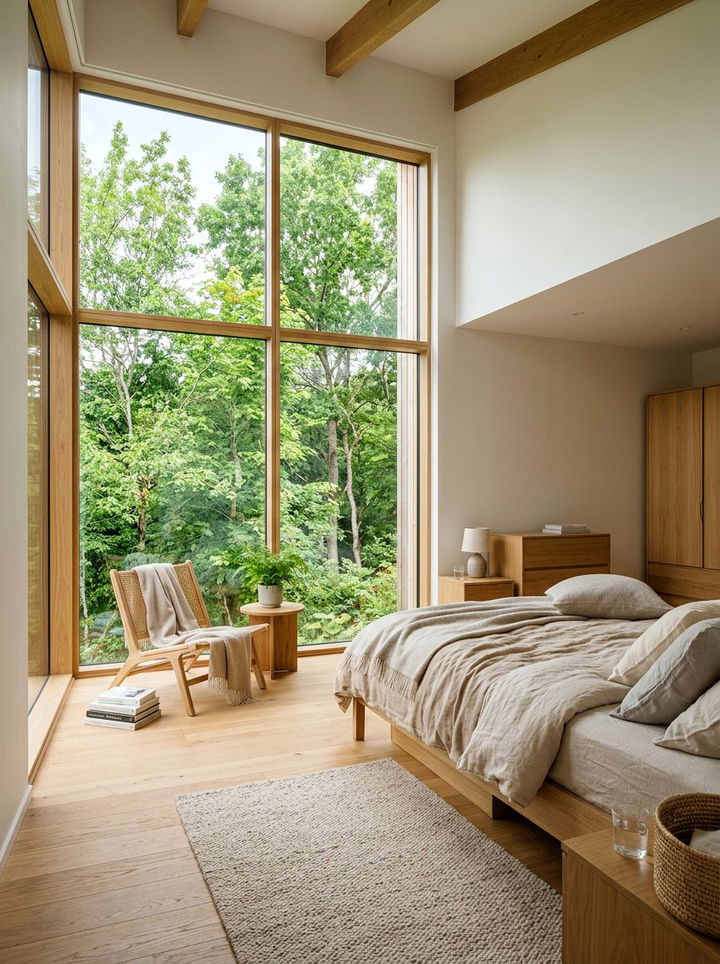 Large Window Scandinavian Bedroom - 30 scandinavian beige bedroom ideas