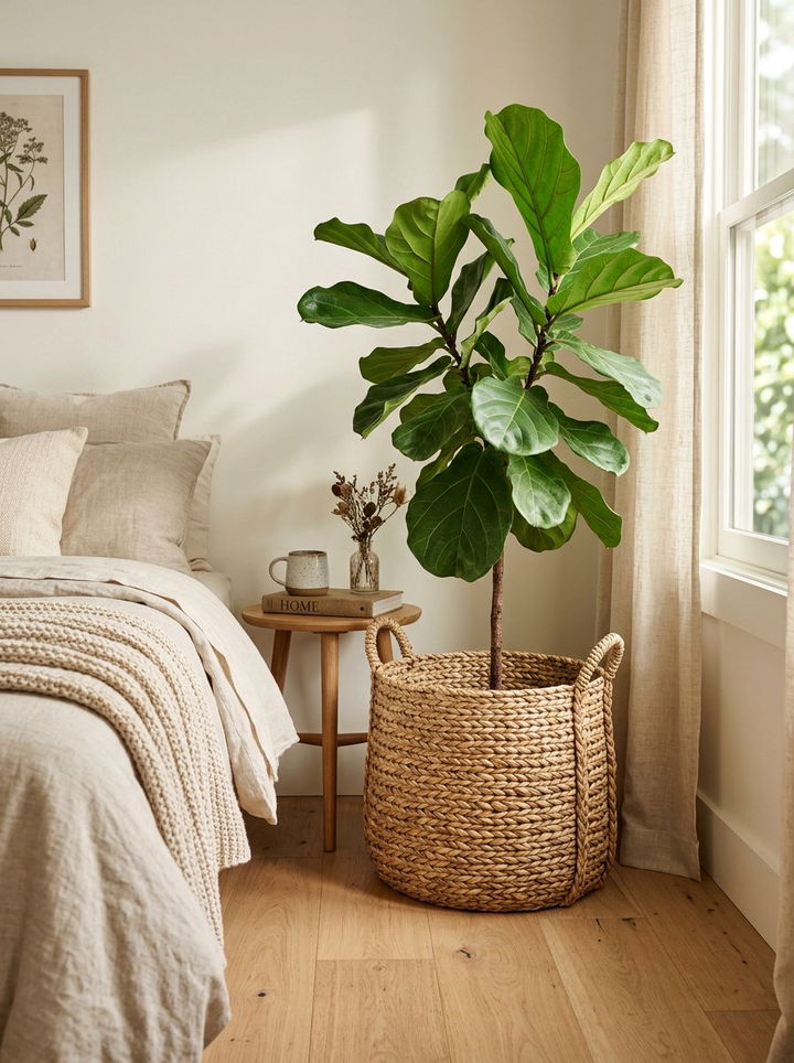 Large Woven Floor Basket - 30 bedroom planters