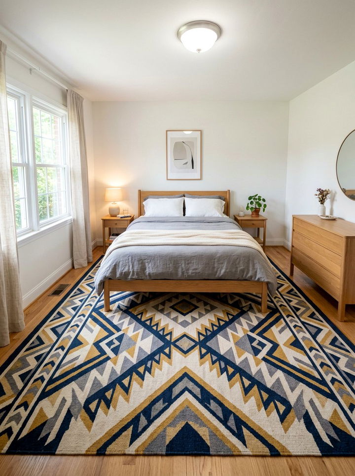 Large area rug - 30 temporary bedroom ideas