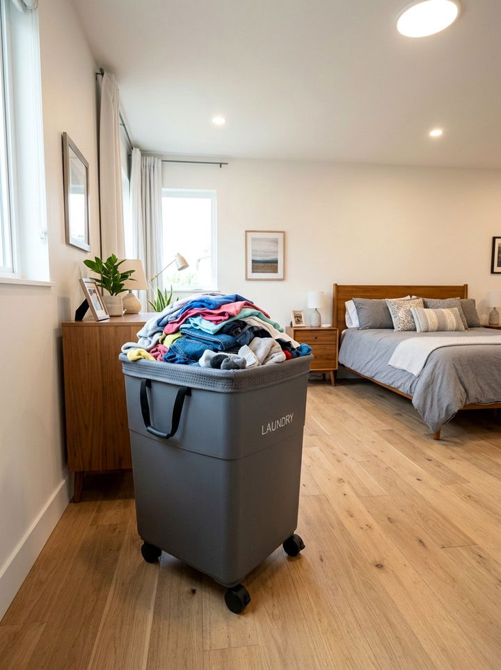 Large capacity laundry hamper - 30 bedroom dirty clothes storage ideas