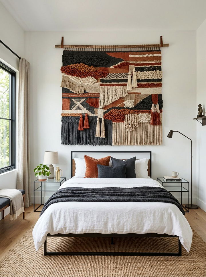 Large fiber art tapestry bedroom - 30 bedroom macrame wall hangings