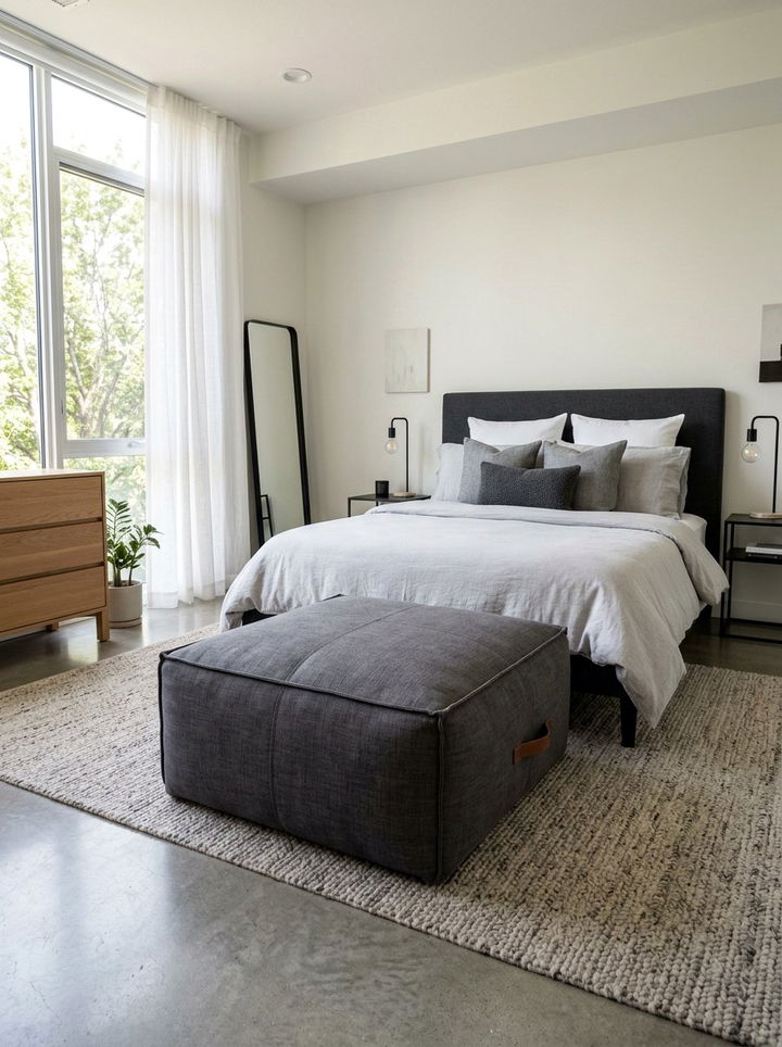 Large square pouf - 30 bedroom poufs