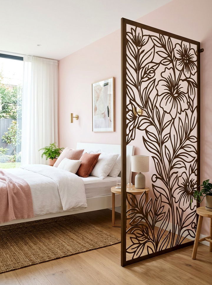 Laser Cut Metal Bedroom Screen - 30 bedroom screen ideas