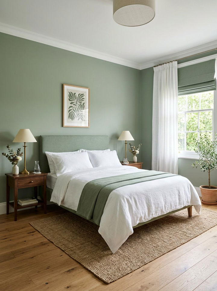 Laurel green soft aesthetic - 30 minimalist green bedroom ideas