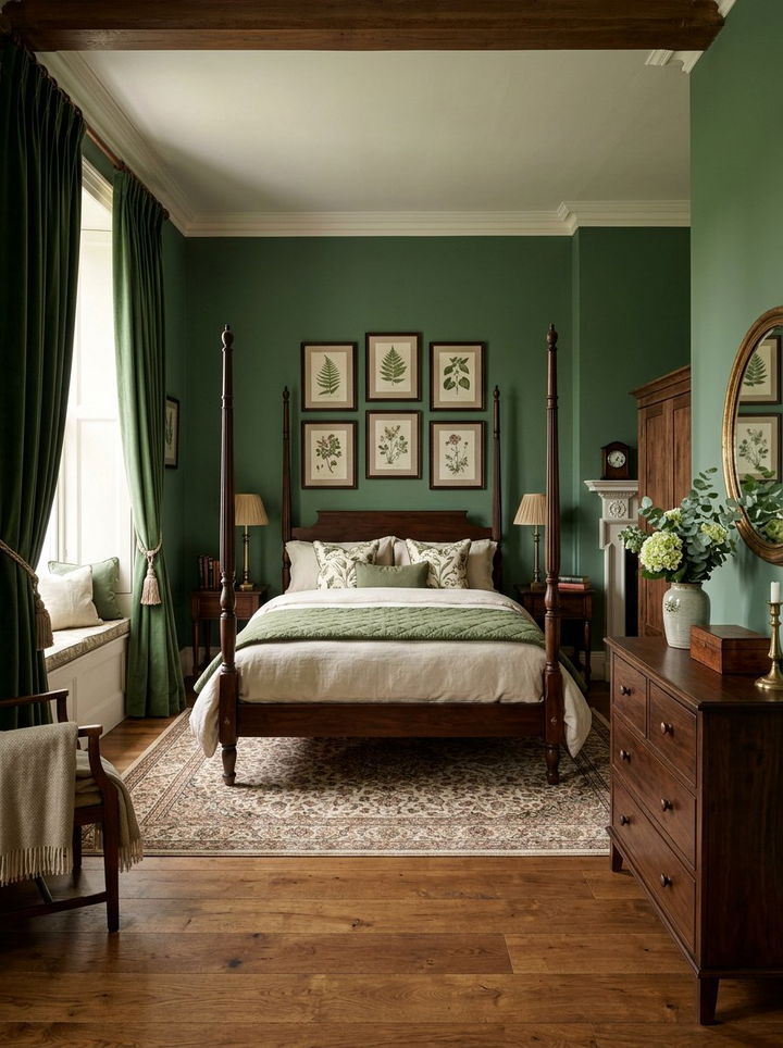 Laurel green traditional bedroom - 30 rustic green bedroom ideas