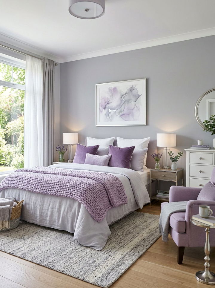 Lavender Chunky Knit Throw - 30 bedroom chunky knit throws