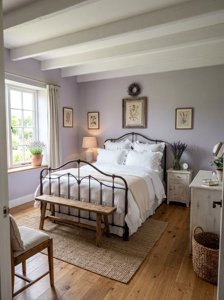 Lavender Farmhouse Bedroom - 30 farmhouse bedroom color ideas