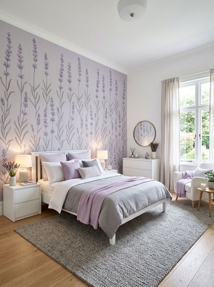 Lavender Floral Wallpaper - 30 bedroom floral wallpapers